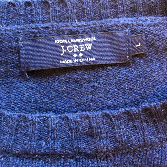 J Crew 100% Lambswool Sweater Navy Blue - Picture 2 of 2